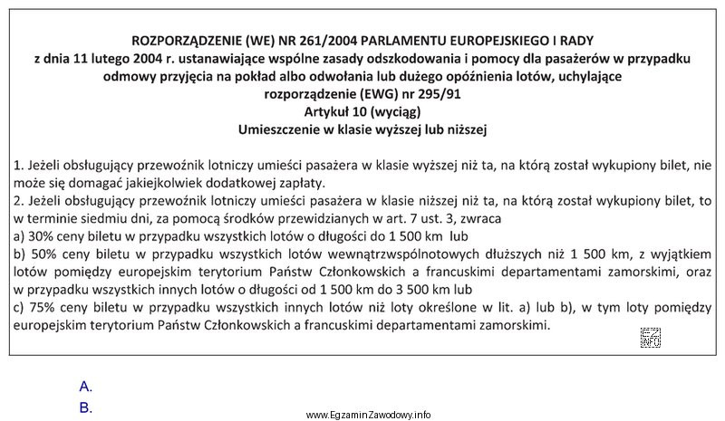 Pasażer za lot z Warszawy do Londynu (1 445 km) w 