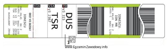 Na przywieszce bagażowej przedstawionej na rysunku numerem 1 oznaczono kod