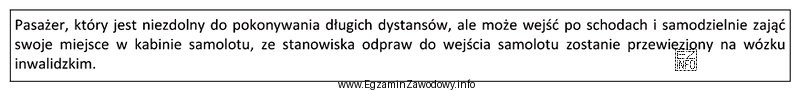 Który kod określający rodzaj asysty dla pasaż