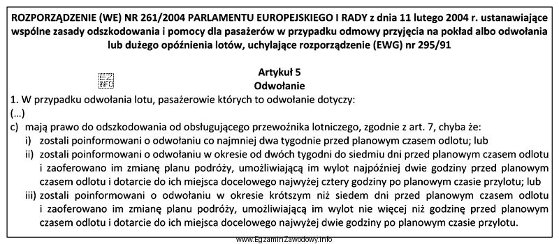 Pasażer nie otrzyma odszkodowania, jeżeli został poinformowany o 