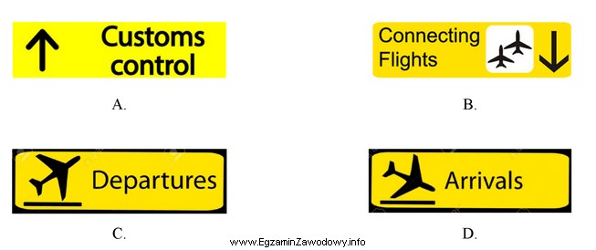 Który piktogram oznacza przyloty samolotów?