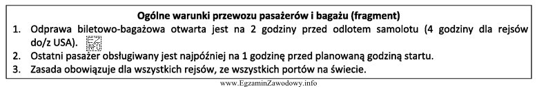 Zgodnie z informacją przewoźnika, pasażer odlatujący z 