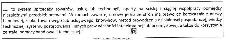 Przedstawiony fragment zapisu dotyczy umowy