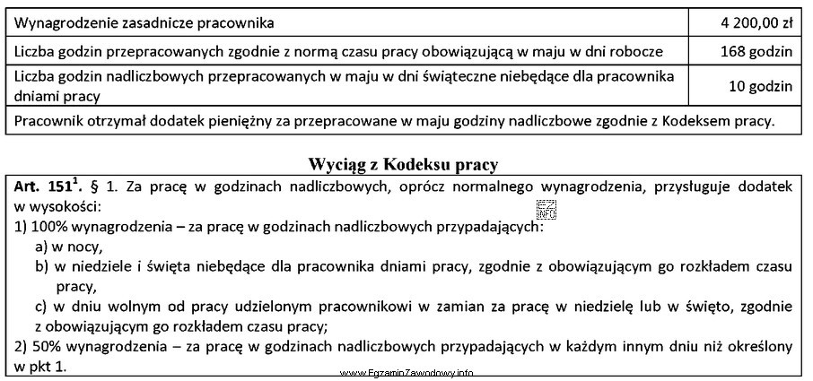 Na podstawie informacji zapisanych w tabeli oraz przepisów Kodeksu 