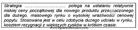 Która strategia cenowa została opisana we fragmencie zamieszczonym 