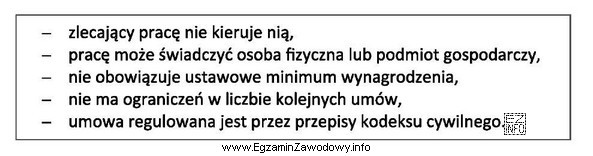 Której umowy dotyczą cechy zamieszczone w ramce?