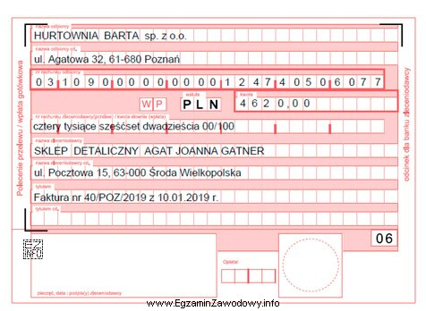 Przedstawiony na rysunku dokument został sporządzony do realizacji