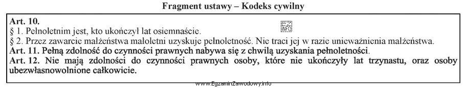 Zgodnie z zamieszczonym fragmentem przepisów Kodeksu cywilnego pełną 