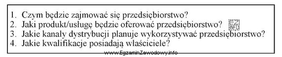 W której części biznesplanu można znaleźć odpowiedzi 