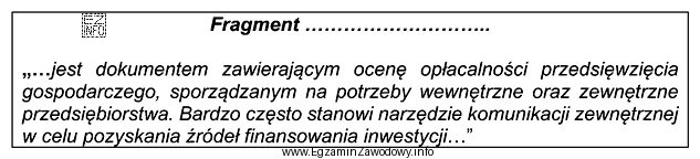 Przytoczony fragment opisu dotyczy