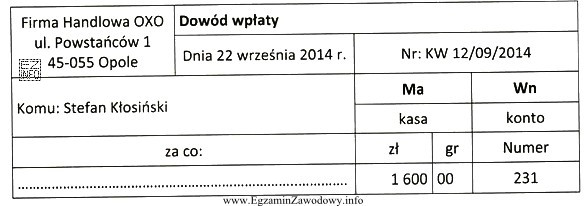 Którą operację gospodarczą potwierdza przedstawiony dokument?