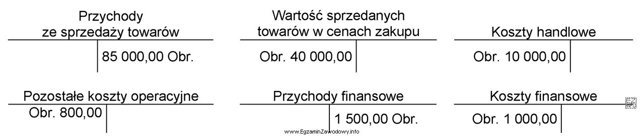 Na podstawie obrotów wybranych kont wynikowych hurtowni oblicz wynik 