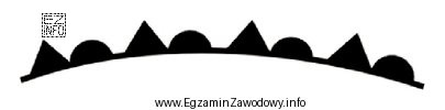 Na rysunku przedstawiono graficzny symbol linii frontu atmosferycznego stosowany na 