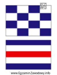 Przedstawiona za pomocą flag Międzynarodowego Kodu Sygnałowego wiadomość 