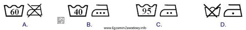 Który zestaw znaków informuje o sposobie prania i 