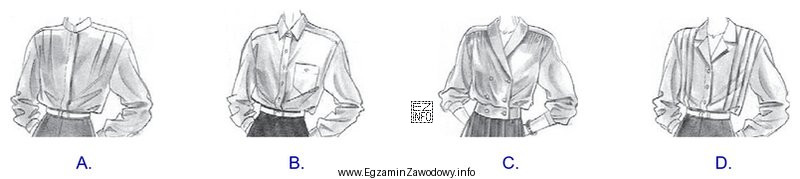 Który projekt plastyczny przedstawia bluzkę z zapięciem krytym?