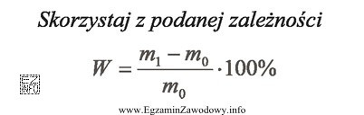 Wiedząc, że masa deski próbnej w stanie absolutnie 
