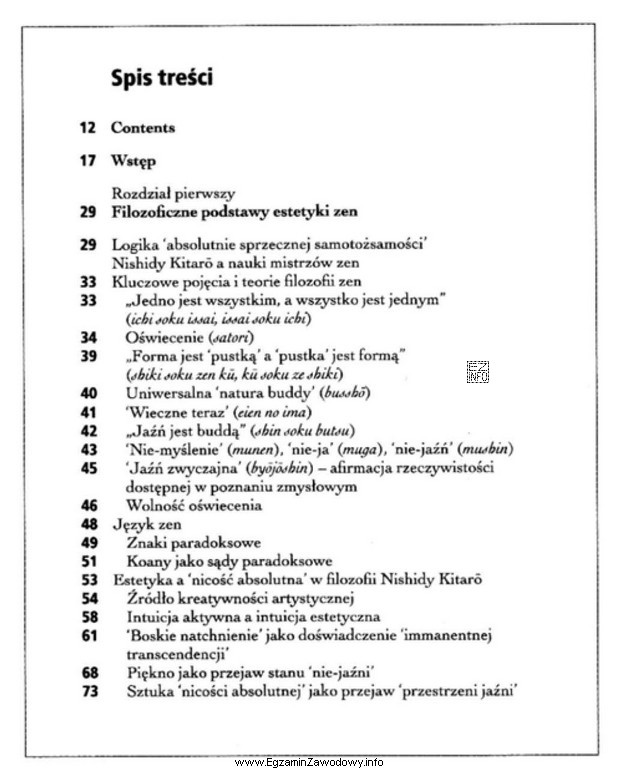 Rysunek przedstawia element książki, któryjest częś