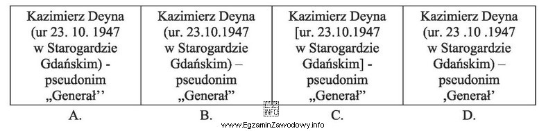 Która wersja tekstu złożona jest zgodnie z 