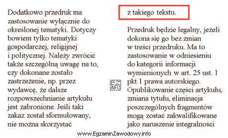 We fragmencie składu tekstu popełniono błąd nazywany