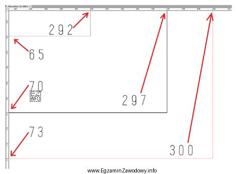 Określ format brutto użytku na podstawie widoku prawego 