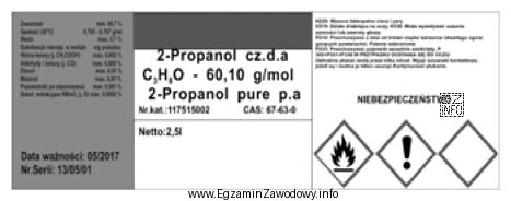 Jaki stopień czystości ma odczynnik chemiczny przedstawiony na etykiecie?