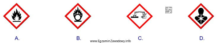 Którym piktogramem powinien być oznakowany pojemnik zawierający substancję 