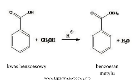Do reakcji estryfikacji użyto 150 g kwasu benzoesowego (M = 122,12 g/
