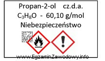 W ramce przedstawiono fragment etykiety odczynnika chemicznego. Odczynnik ten moż