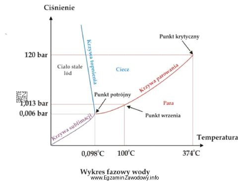 Odczytaj na podstawie wykresu, w jakim stanie skupienia występuje 