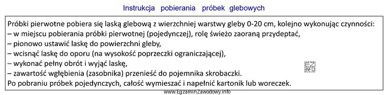 Jaką próbkę stanowi woreczek gleby pobranej zgodnie z instrukcją?