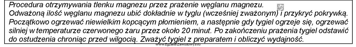 Do wykonania preparatu według zamieszczonej procedury należy przygotować 