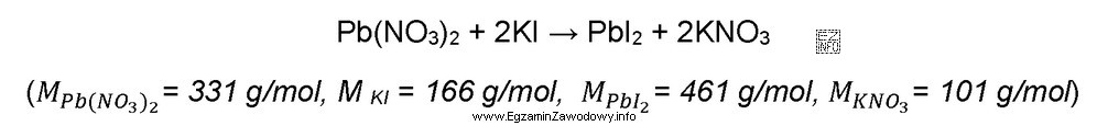 W wyniku reakcji 100 g azotanu(V) ołowiu(II) z 