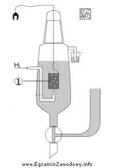 Na schemacie przedstawiającym elektrodę wodorową, cyfrą 1 oznaczono