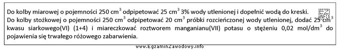 Opis w ramce przedstawia procedurę ilościowego oznaczania