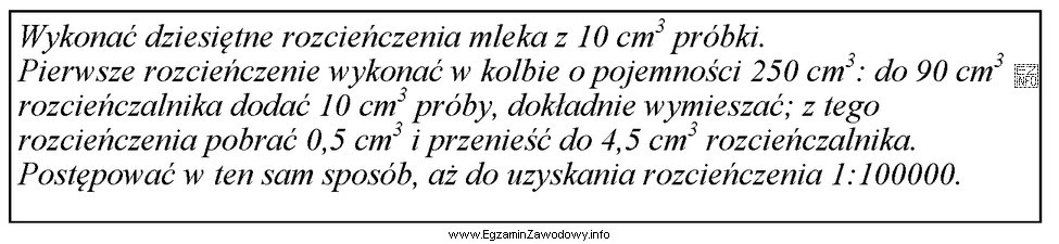 Jaką objętość rozcieńczalnika zużyto na przygotowanie wskazanego 