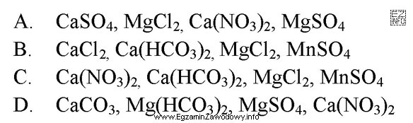 Wskaż grupę związków chemicznych powodujących twardość 