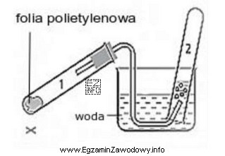 W wyniku przeprowadzenia doświadczenia zgodnie ze schematem, w probó