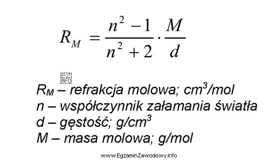 Ile wynosi refrakcja molowa kwasu octowego o gęstości 