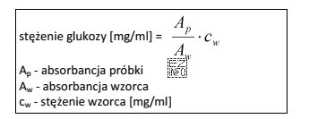 Oblicz stężenie glukozy w surowicy krwi, jeżeli absorbancja 