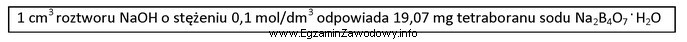 W procedurze analitycznej zapisano. Ile wynosi zawartość procentowa Na<sub>2</