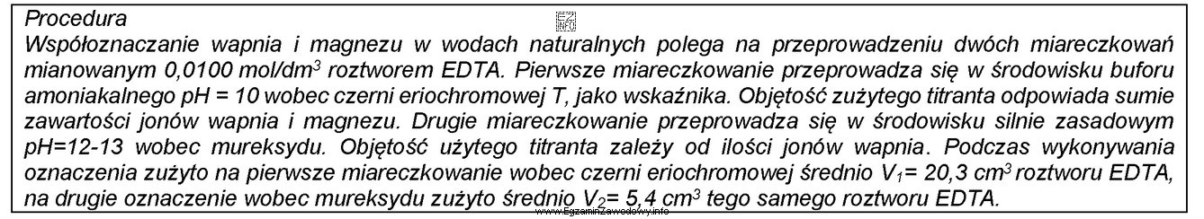 Jaką objętość roztworu EDTA zużyto do odmiareczkowania 