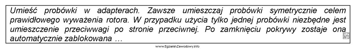 W zamieszczonym opisie przedstawiono fragment instrukcji obsługi