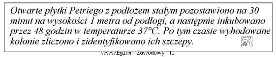 Jaką metodę kontroli stanu mikrobiologicznego powietrza opisano w zamieszczonej informacji?