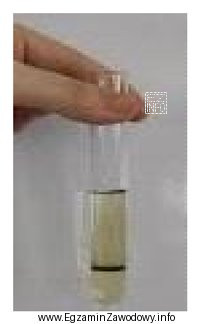 Na rysunku pokazano efekt reakcji chemicznej, polegającej na dodaniu 
