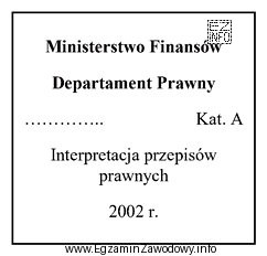 Który format znaku teczki powinien być umieszczony na przedstawionej 
