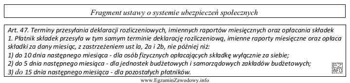 Na podstawie przedstawionego fragmentu ustawy określ termin sporządzania 