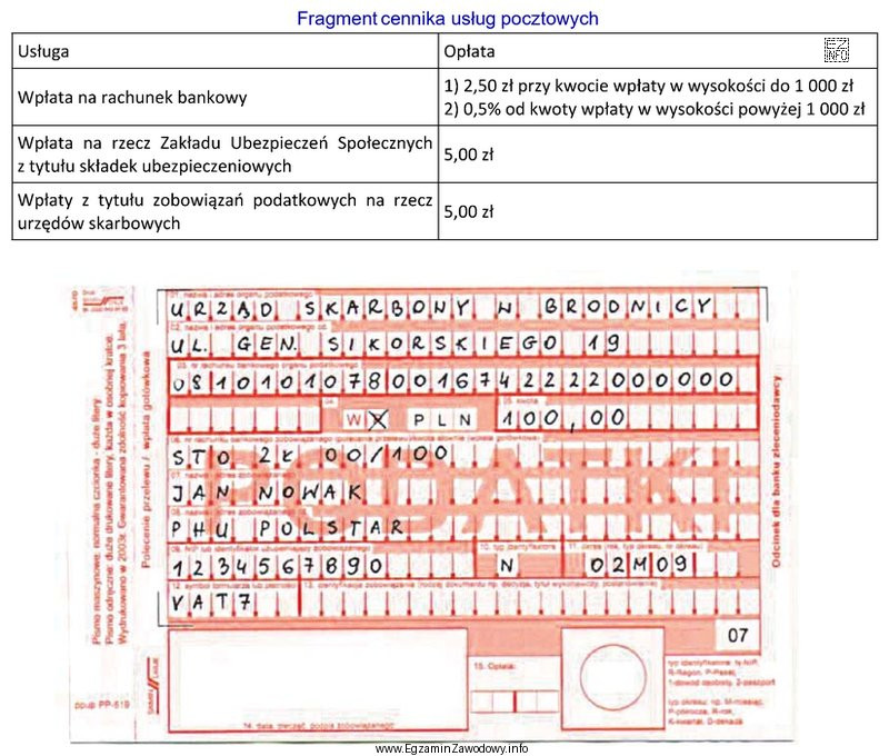 Podaj, jaką minimalną kwotą powinien dysponować klient wpłacając 