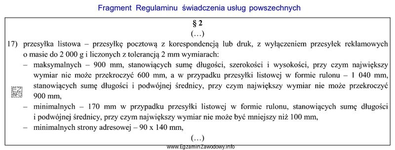 Na podstawie fragmentu regulaminu świadczenia usług powszechnych określ, 