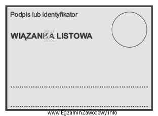 Przedstawiony na rysunku druk, to kartka